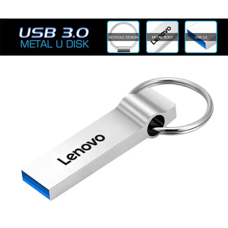 Lenovo 2TB Usb 3.0 Flash Drive logam kecepatan tinggi Pendrive 1TB 512GB 256GB Usb portabel tahan air Memoria Usb Flash Disk