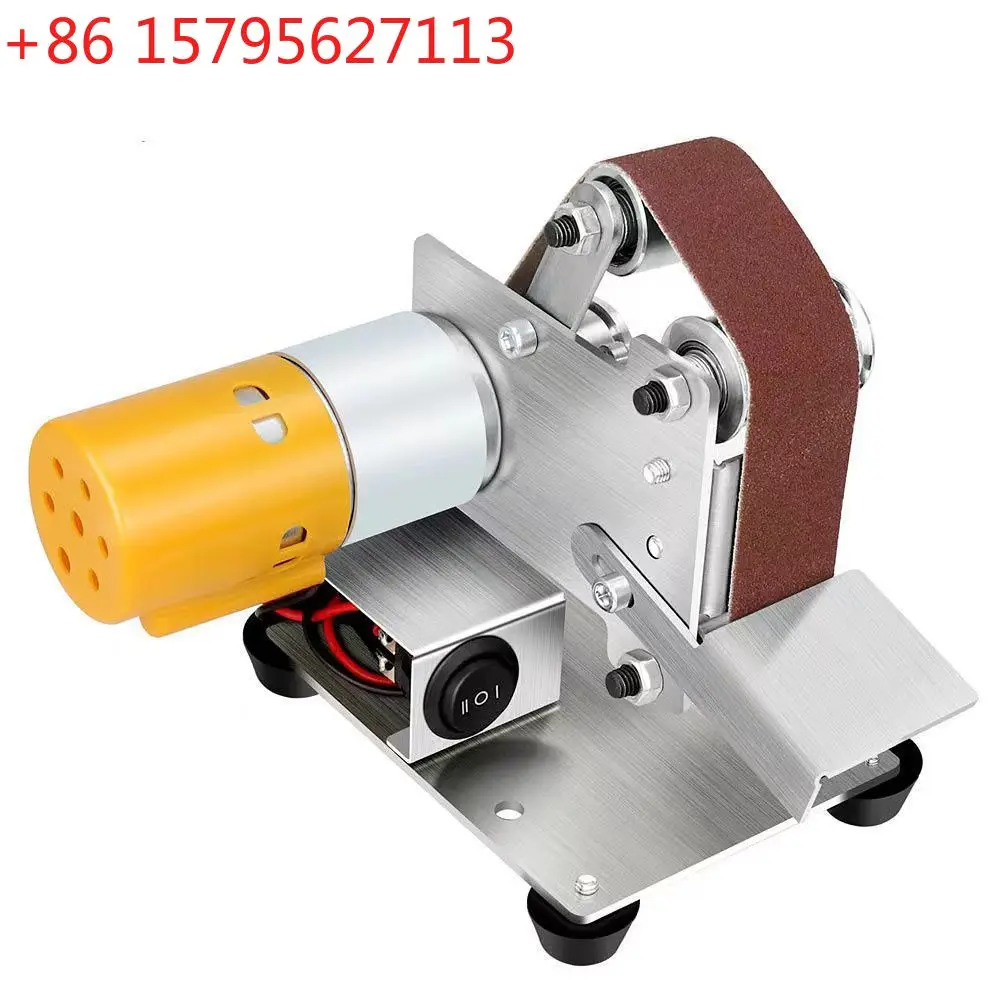 

Miniature mini belt sander DIY polishing machine woodworking sander fixed angle sharpener cutting machine household