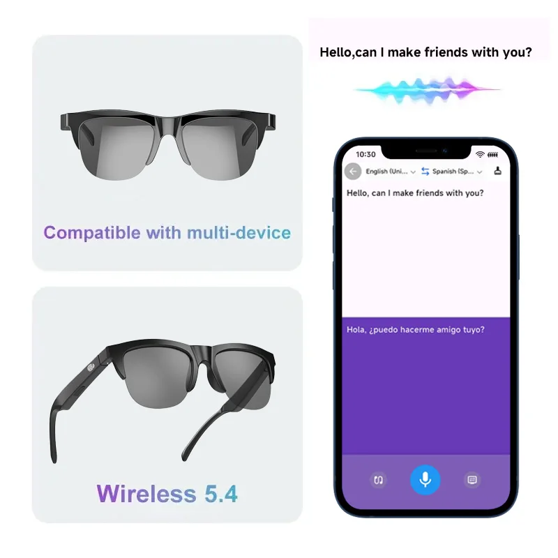 ใหม่แว่นตาสมาร์ท AI คํา Anti-UV BT Call หูฟังเพลงไฮไฟกีฬากลางแจ้งแฟชั่นแว่นตากันแดดเลนส์สําหรับผู้หญิงผู้ชายของขวัญ