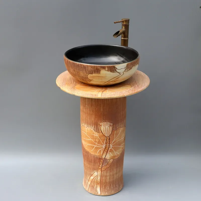 for Column Type Wash Basin Balcony Outdoor Small Household Courtyard Floor Standing Simple Hand Washing Sink