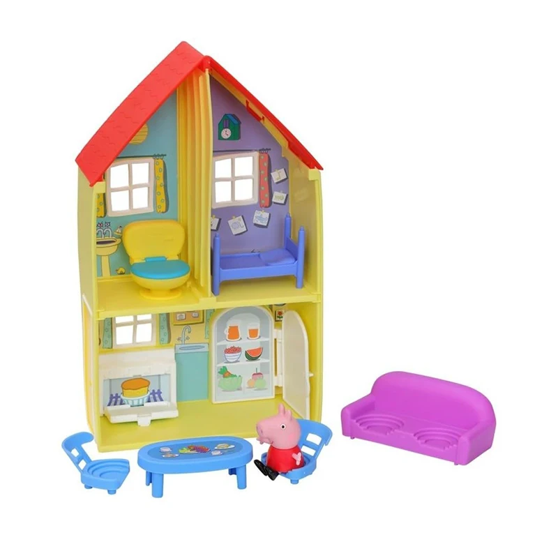 Peppa Pig Peppa’s Adventures Peppa’s Family House Playset Cartoon Anime Figure Collectible Figurine Model Children Toy Girl Gift