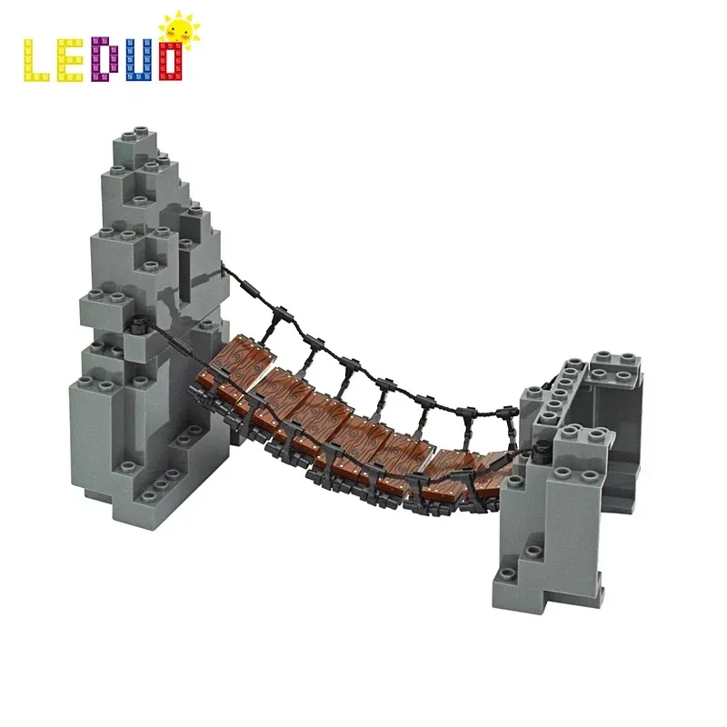 MOC Building Blocks Construction Drawbridge Mountain Rock Panel Rockery Hill Bridge DIY Bricks Accessories Creative Toys Leduo