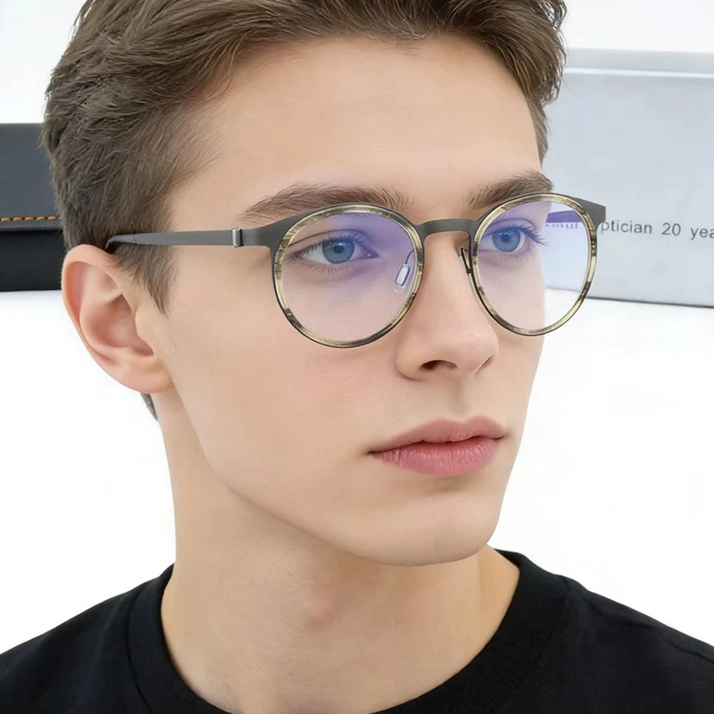 

Оправа для очков из 100% чистого титана в датском дизайне для мужчин и женщин T3701, винтажные оправы для очков 2026, корейские очки