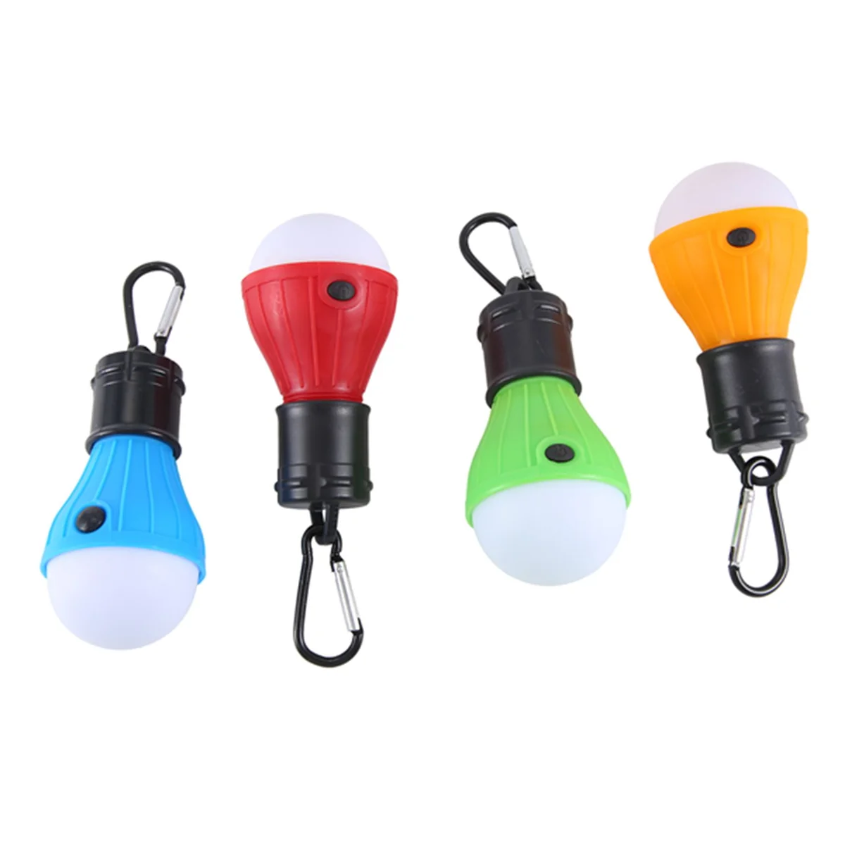 Paquete de 4 luces de camping con clip para tiendas de campaña