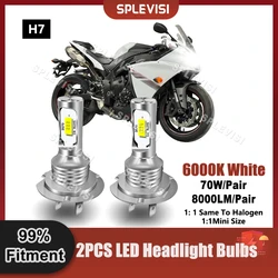 LED Moto Headlight H7 Bulbs 9V-24V For Yamaha YZF R1 2007 2008 2009 2010 2011 2012 2013 2014 2015 2016 2017 2018 2019 2020 2021