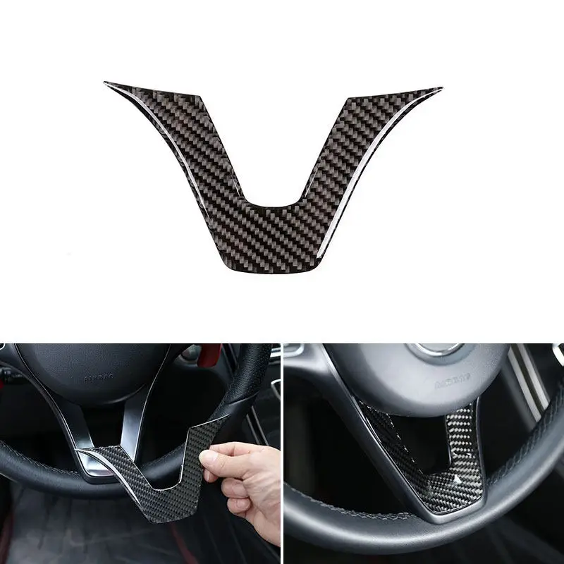 

Steering Wheel Panel Frame Carbon Fiber U Shape Trim Sticker For Mercedes Benz C GLC Class W205 2015-2019 X253 2016 2017 2018