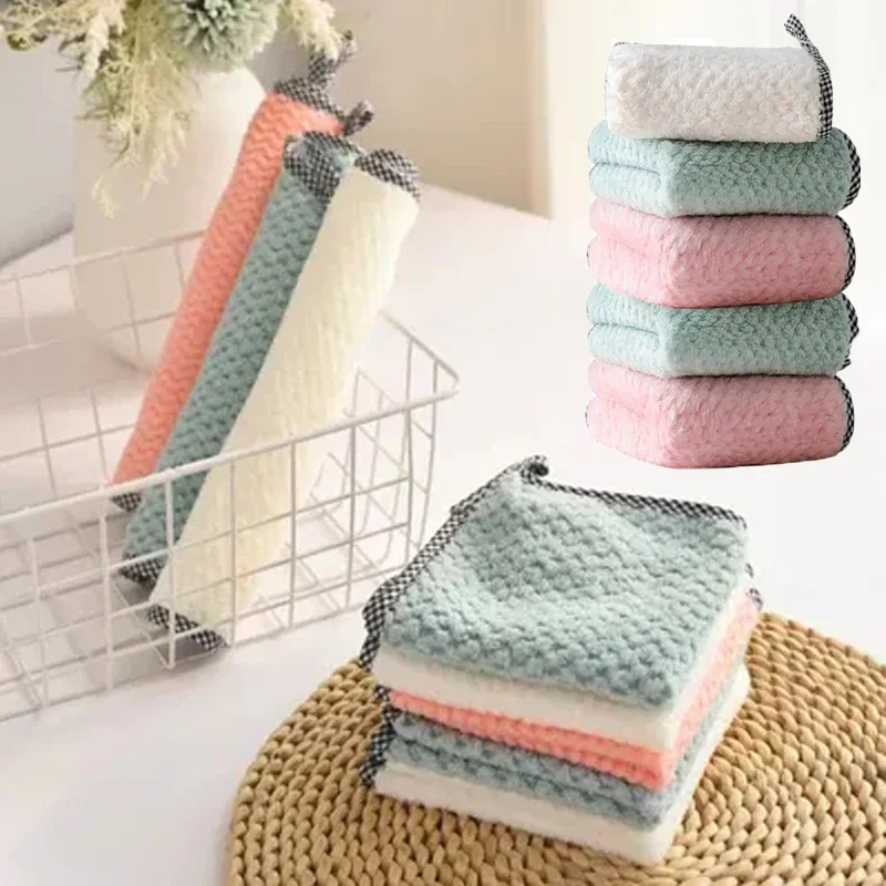 

Kitchen Rag Oil-Proof Washing Towel Thicken Table Cleaning Cloth Household Non-stick Dish Washing Towel Absorbent Scouring Pad
