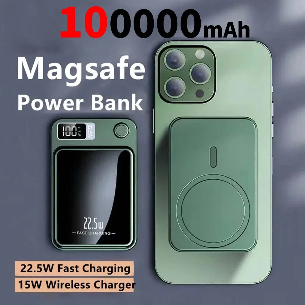 

100000mah ultra-large capacity Xiaomi Magnetic Wireless Power Bank 22.5w Portable Type C Mini PowerBank For Iphone Fast Charging