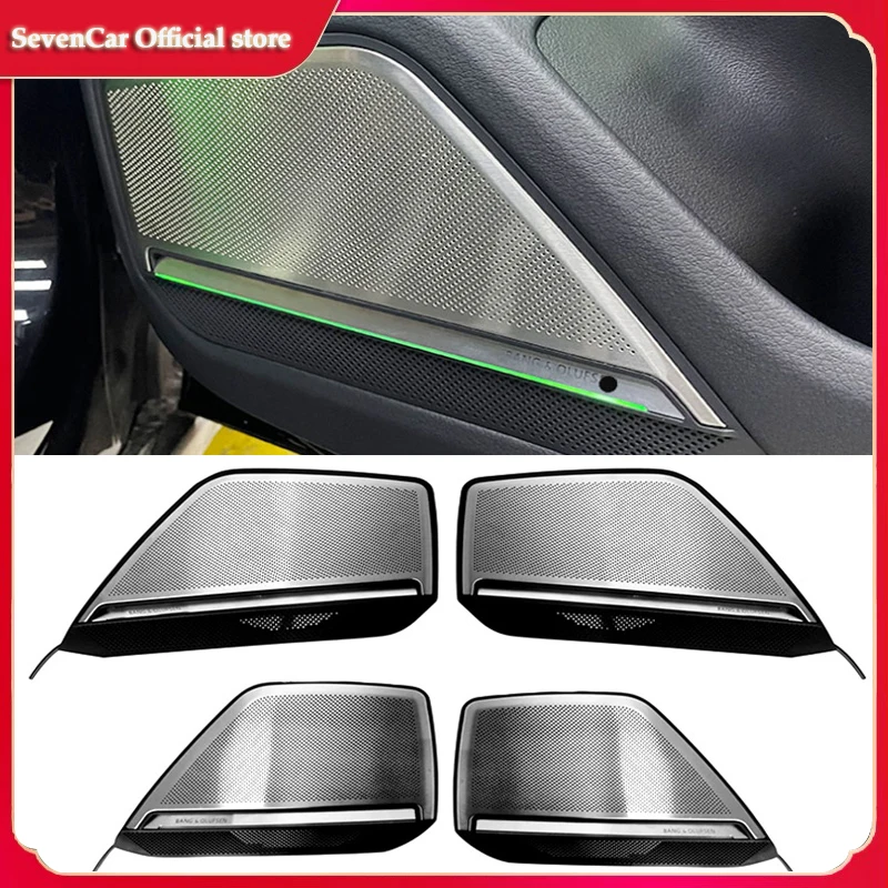 

Car Door Horn Trim Panel Decorative Lamp Interior Ambient Lights 30 Colours LED Metal Speaker Cover For Audi A6 A7 C8 2019-2023