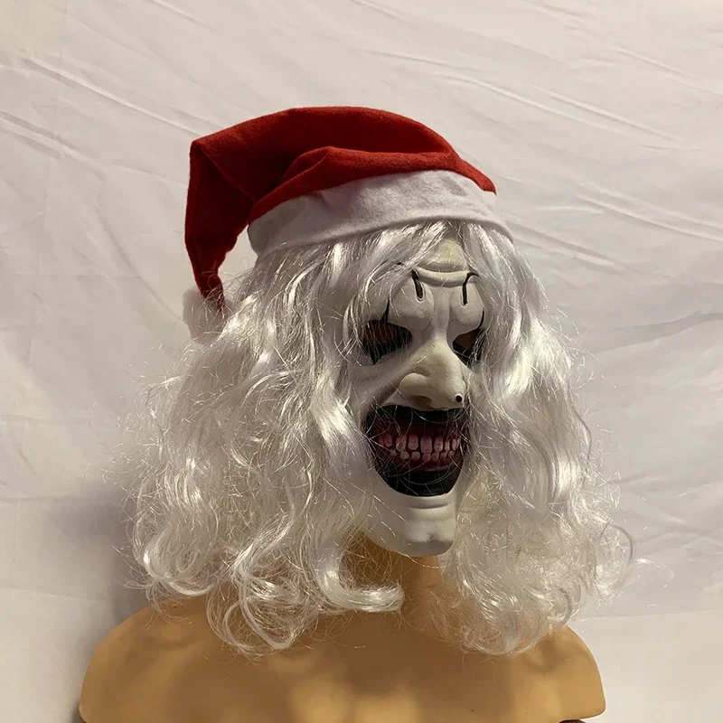 영화 테리어 3 광대 코스프레 마스크 공포 라텍스 마스크, 크리스마스 킬링 광대 역할 놀이 헤드기어, 할로윈 카니발 파티