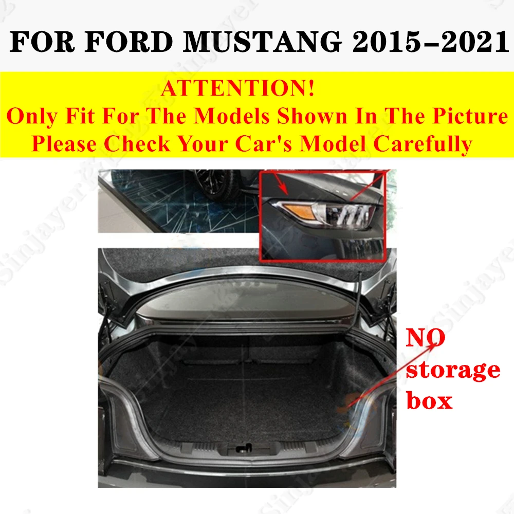 Custom Full Set Car Trunk Mat For FORD Mustang 2021 2020 2019 2018 2017 2016 2015 Rear Cargo Liner Tail Boot Tray luggage Pad