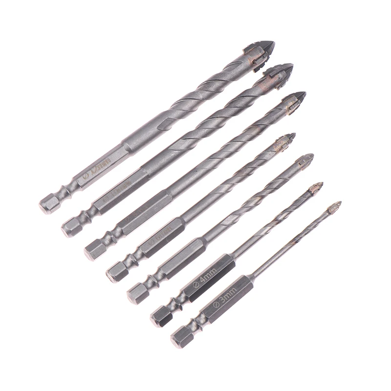 3-12mm Four-Flute Sawtooth Eccentric Drill Bit Professional Carpentry Tool For Glass Ceramic Concrete Brick Metal Drill Bit Set