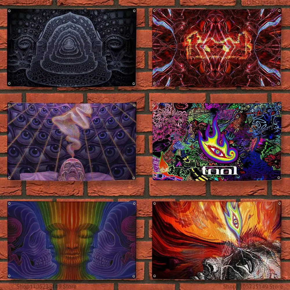 

TOOLS Heavy Rock Band Flag Tapestry Wall Hanging Sassy Aesthetic Decoration Dorm PartyBackdrops Cloth