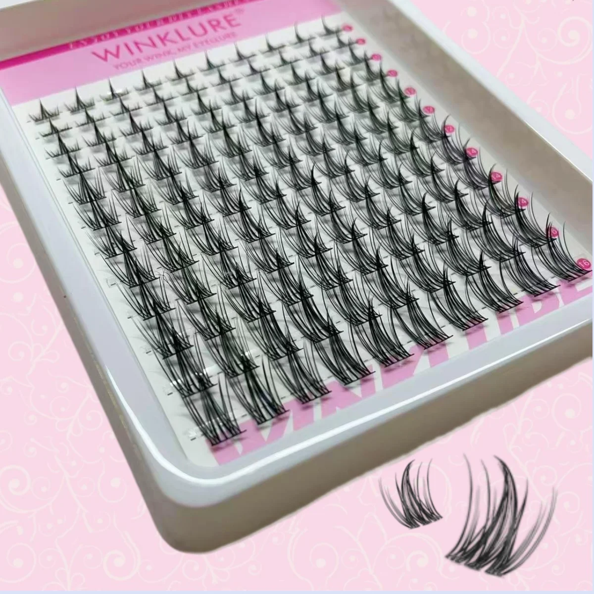 WINKLURE Fairy Lash Clusters Kit 8mm-18mm Manga C Curl Anime Wimpernverlängerungs-Kit Individuelle Spike-Wimpern DIY Volumen Natürlich – Detail 9
