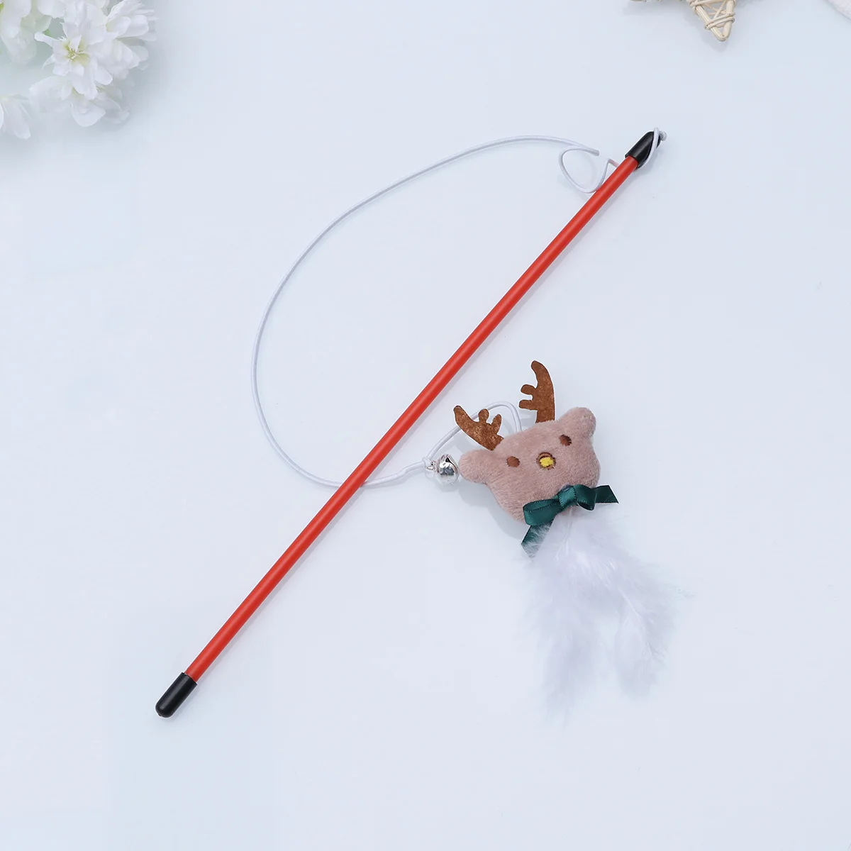 

3Pcs Christmas Themed Cat Tease Sticks Funny Interactive Pet Cat Training Wand to Activate Hunting Instincts and Increase