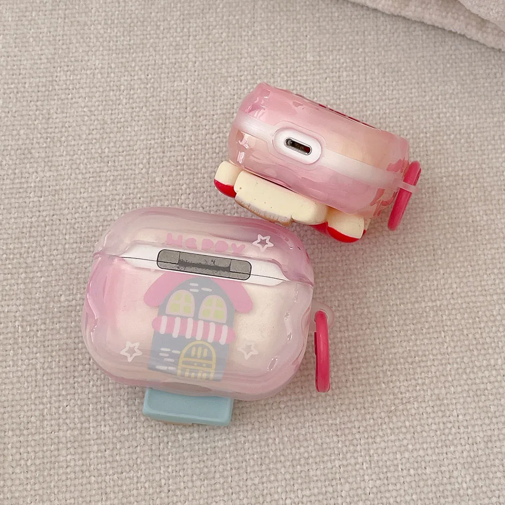 Earphone Case Cartoon 3D House Cover For Apple Airpods 1 2 Pro 3 Bluetooth Headphone Protective Cases For Air pods Pro 2 Fundas