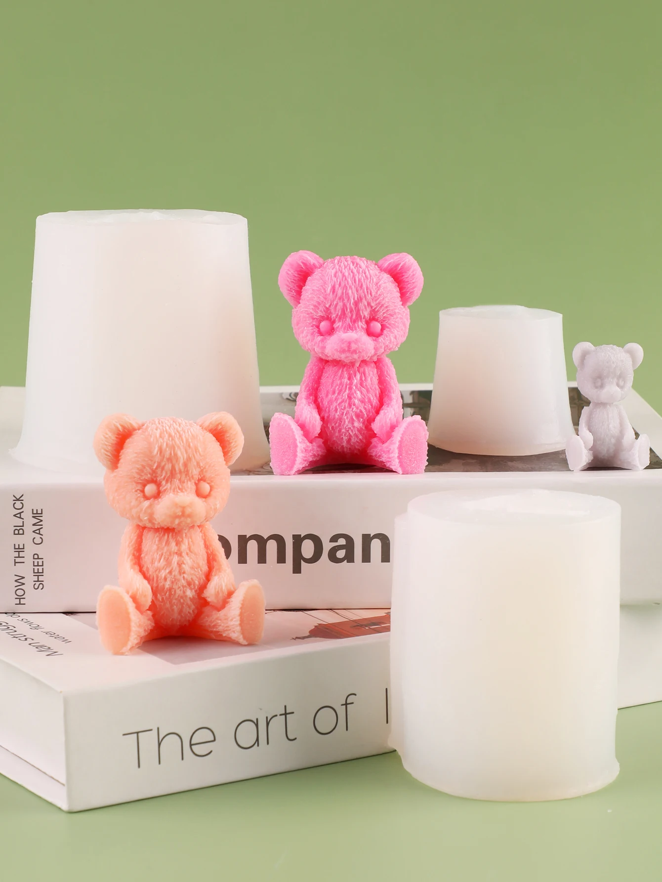 

Silicone mold for DIY candles in the sitting bear position; fragrance candle mold.