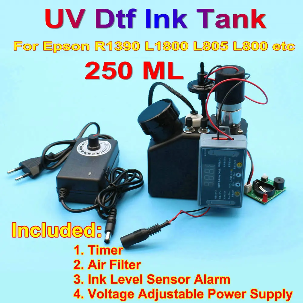 UV DTF Ink Tank White Ink Tank With Stirrer Ink Level Sensor Alarm For Epson LED Ink Printer Tank Mixer Adjustable Voltage Power