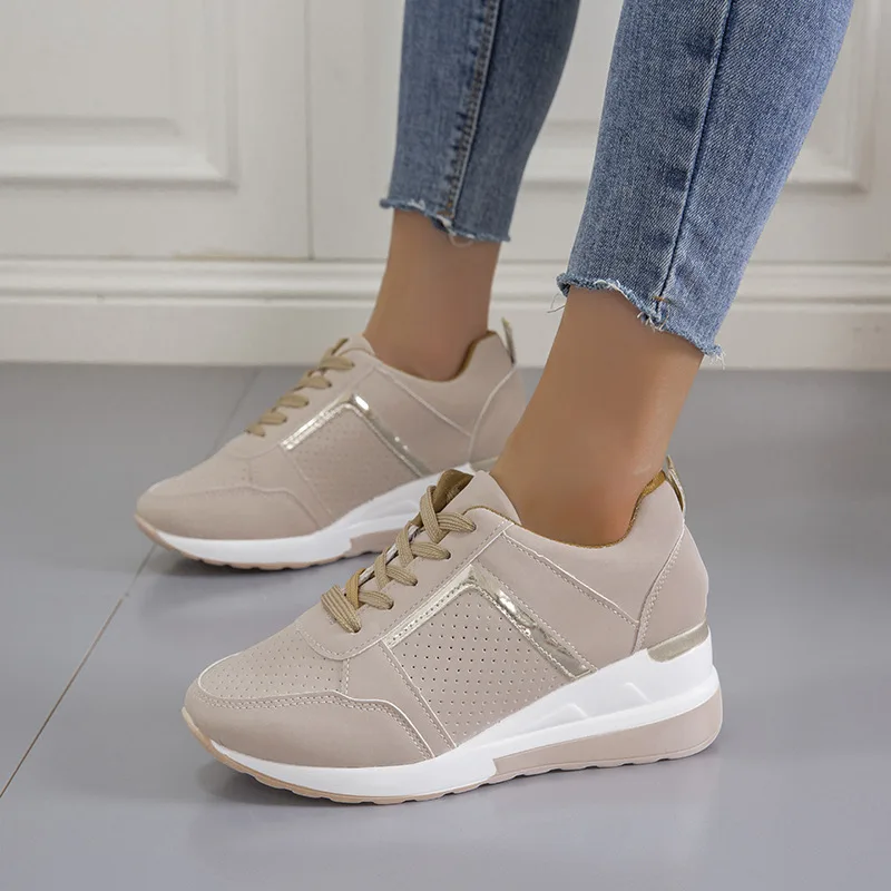 

Trendy Women's Platform Shoes 2024 New Casual Mesh Sneakers Summer Comfortable and Breathable Vulcanized Shoes Zapatillas Mujer