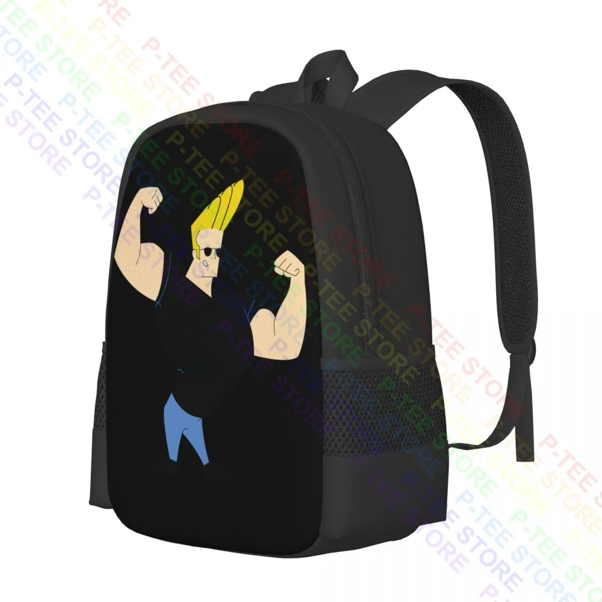 Johnny Bravo Flexing Muscles 90S CartoonBackpack Large Capacity Bookbag Shopping Bag