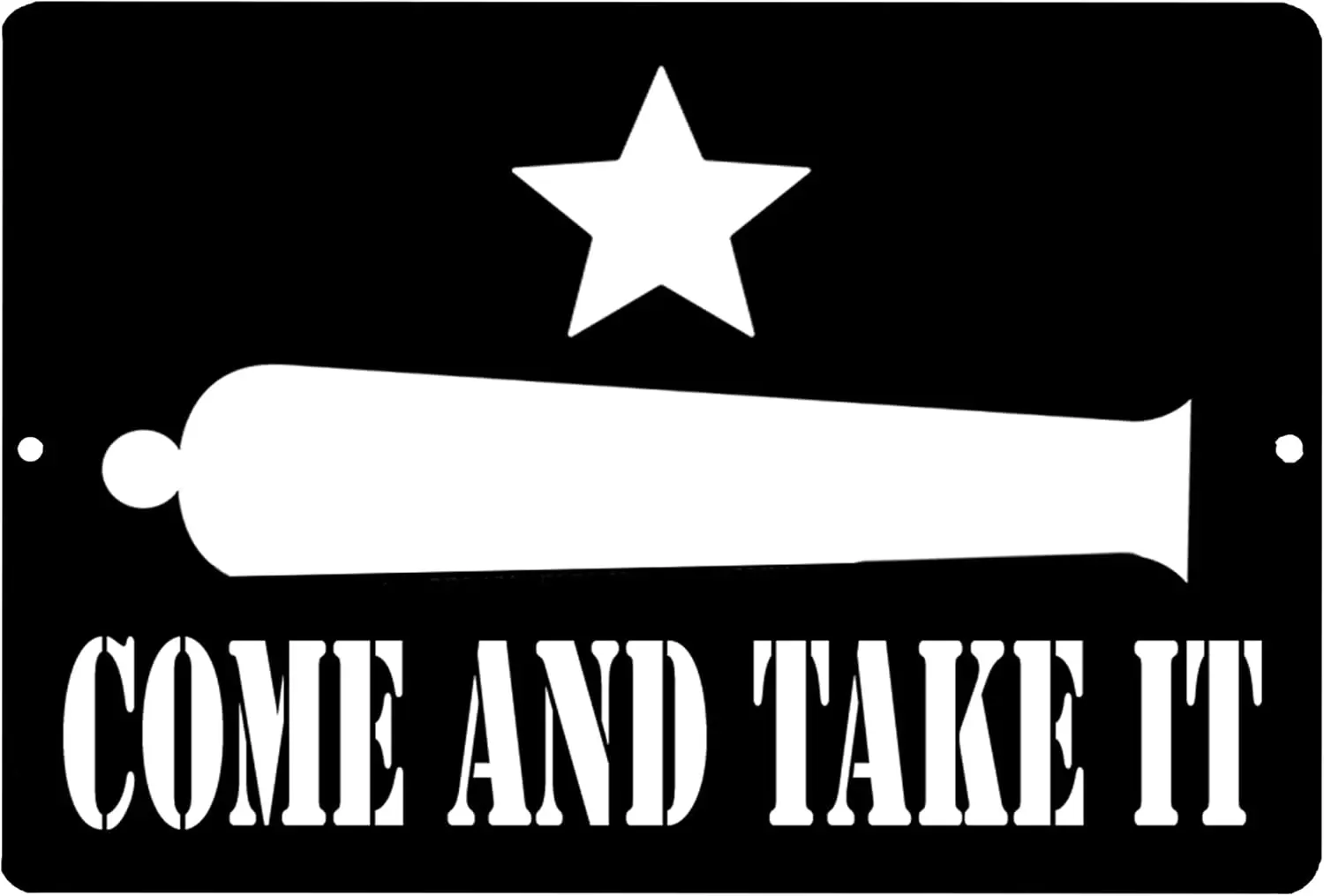 Rogue River Tactical Texas Gonzales Come and Take It Flag Metal Tin Sign Wall Decor Man Cave Bar Texans Lone Star