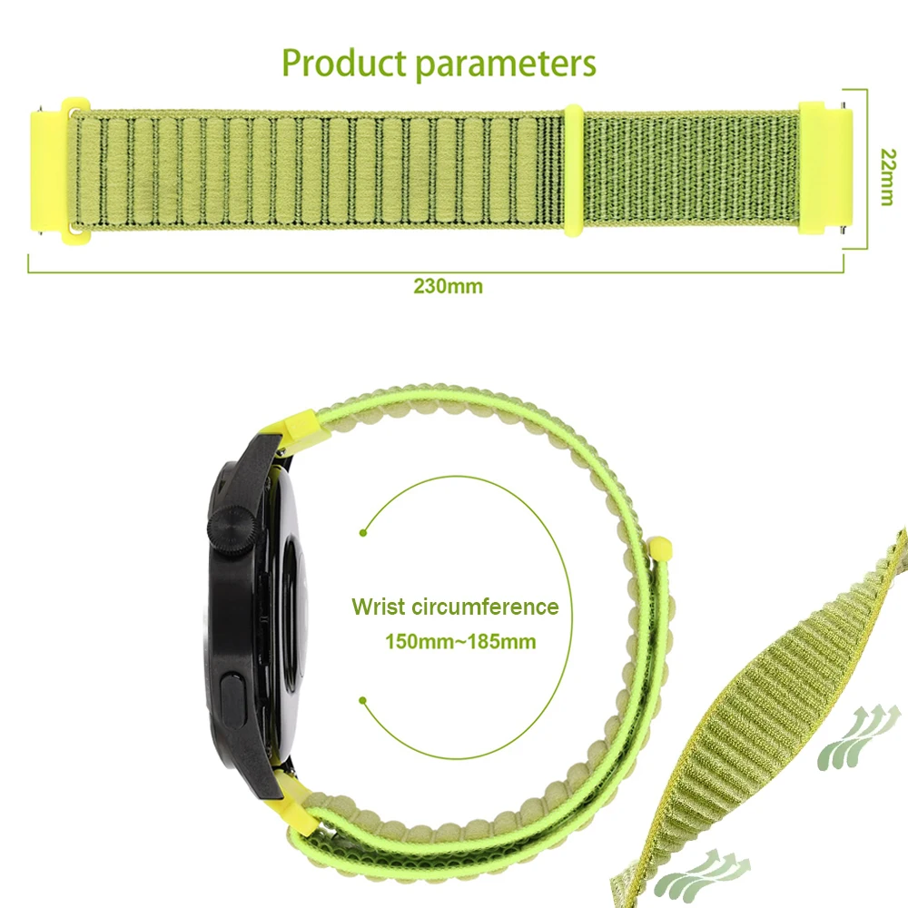 Pasek z nylonową pętlą 22 mm do zegarka REDMI Watch 5 Lite/Active Oddychający pasek do zegarka Amazfit GTS 3 2e/GTR 4/Bip 6 5 Wymienna bransoletka