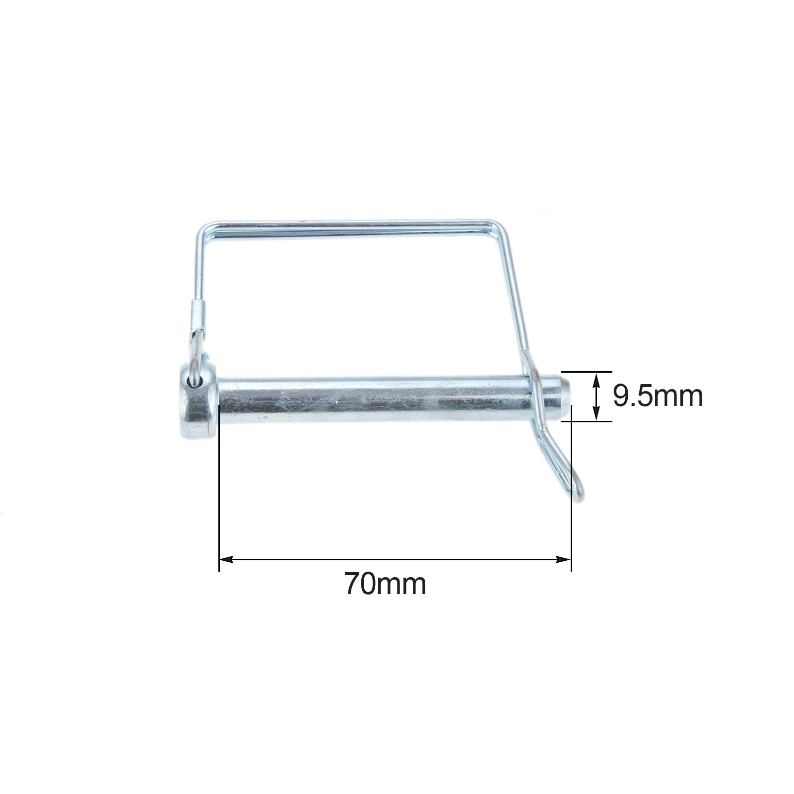 2pcs Square Shaft Locking Pin with Lug M9.5*70mm Steel D-pin Secure Coupler Latch Clip Hook Trailer Truck RV Boat Bicycle Garden