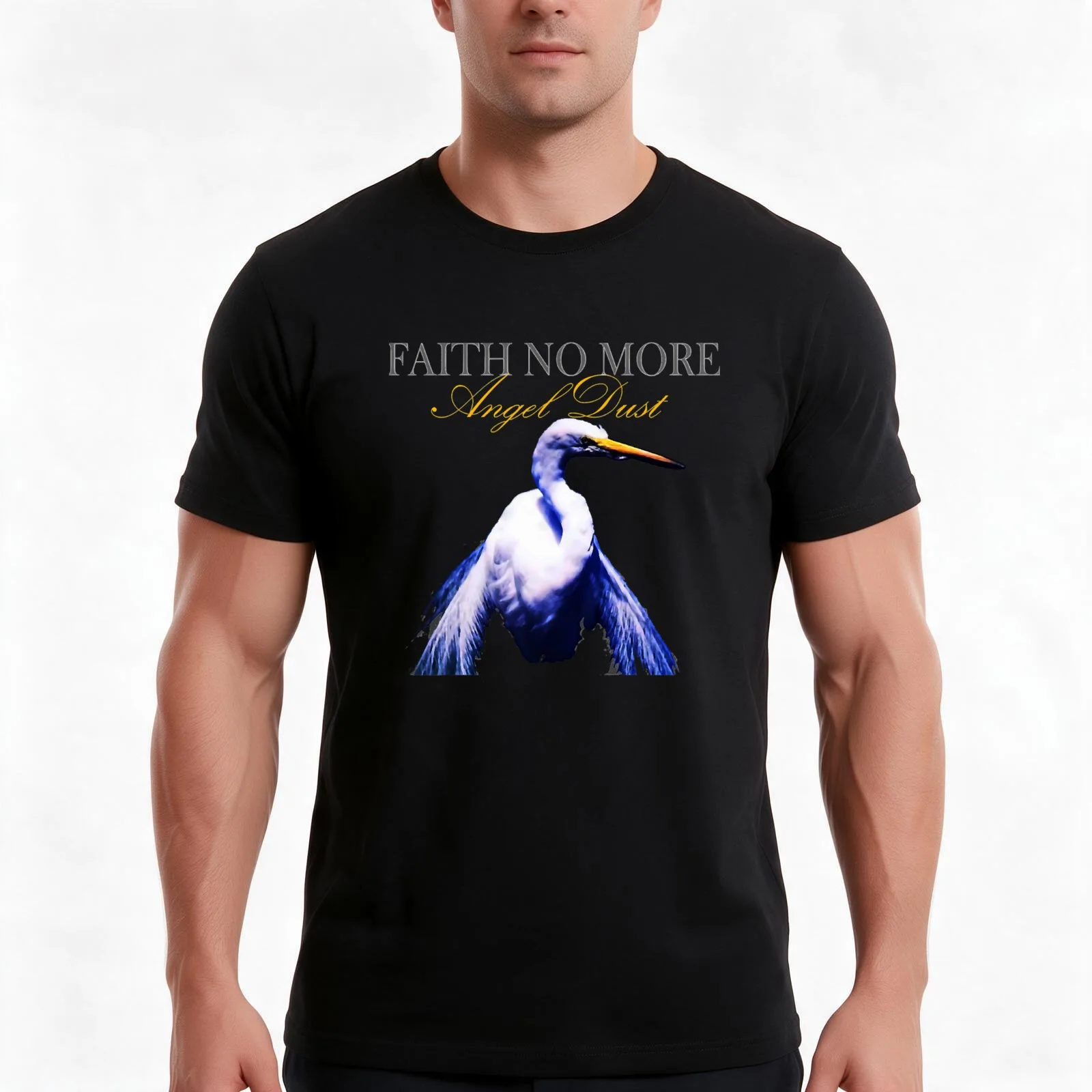 Faith no mores Angel dusts T-Shirt, Summer Casual Cotton Tee, Oversized Streetwear Tops, Vintage Graphic Print, Unisex Men Women