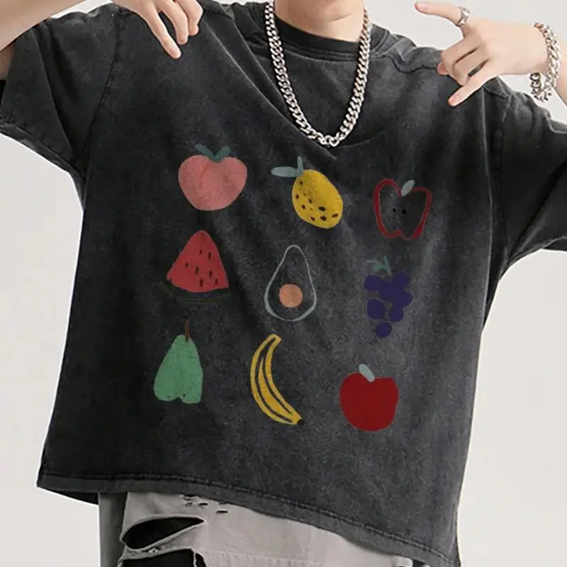 

100% Cotton Ladies T-Shirt Summer Leisure Fruit Paradise Printed T-Shirt Cartoon New High Quality Soft T-Shirt Clothes