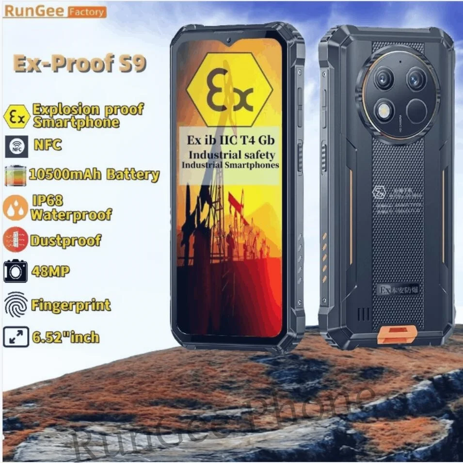 

Explosion Proof Rungee S9 Phone Zello PTT8GB RAM 256GB ROM Industrial Production safety Smartphone 10500mAh Petrochemical Phone