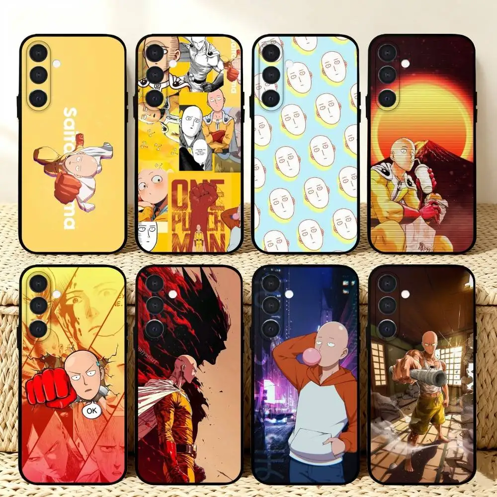 

Anime One P-Punch Man Phone Case For Samsung A73,A21s,A22,A31,A32,A52,A53,A71,A80,Soft Black Shell