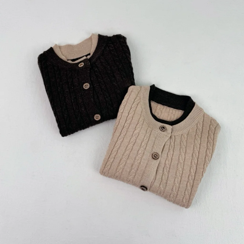 Kids Long Sleeve Cotton Undershirt Crew Neck Pullover T-Shirt Solid Basic Casual Tops for Boys Girls Spring Autumn