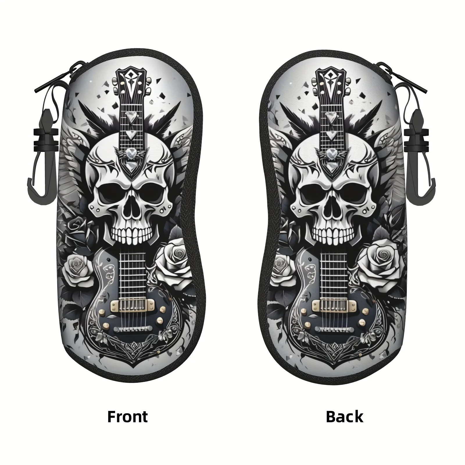 Brillenetui mit Totenkopf-Aufdruck, perfektes Geschenk für Frauen zu Weihnachten oder Alltag – Detail 3