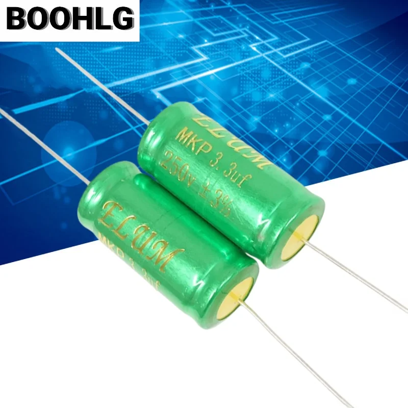2PCS MKP film capacitor fever high frequency crossover axial stepless capacitor 250v3.3uf 16X35