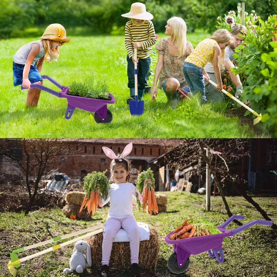 Gardening Tools Outdoor Toys Set Backyard Play with Wheelbarrow Educational STEM Learning Pretend Toys Outdoor Indoor for Toddl