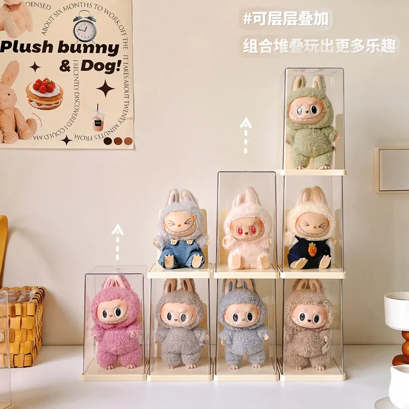 

Labubu Display Box Single Transparent POP MART Rag Cloth Vinyl Figure Doll Blind Box Storage Rag Cloth Accessories Labubu Parts