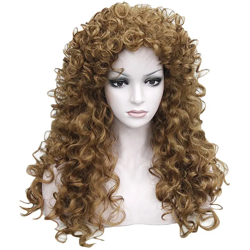 Women Wig Spiral Curls Fluffy Half Full Wig Natural Hair Ladies Wig 9 Color