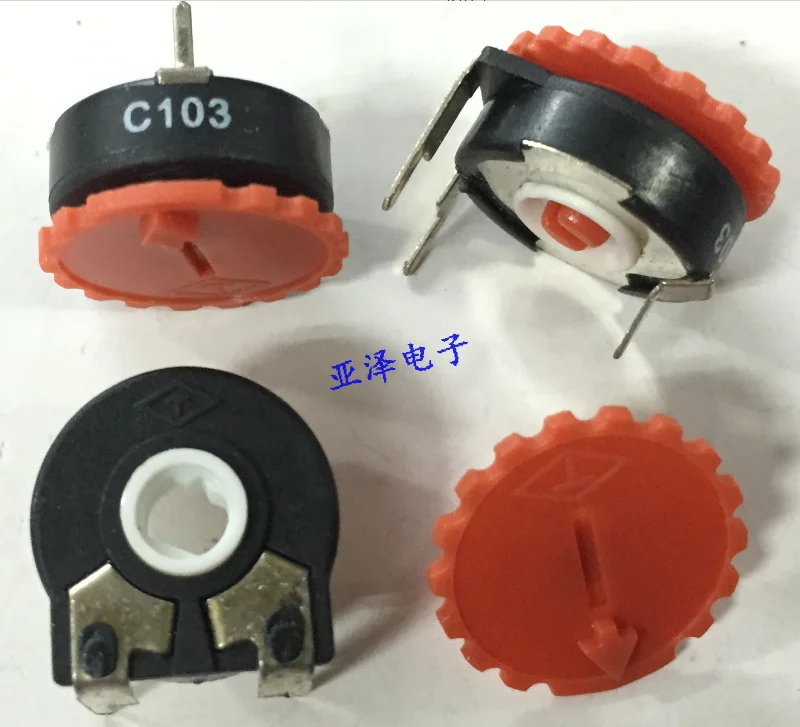 3PCS/LOT Spanish T-brand adjustable potentiometer PT15-C10K horizontal elliptical hole