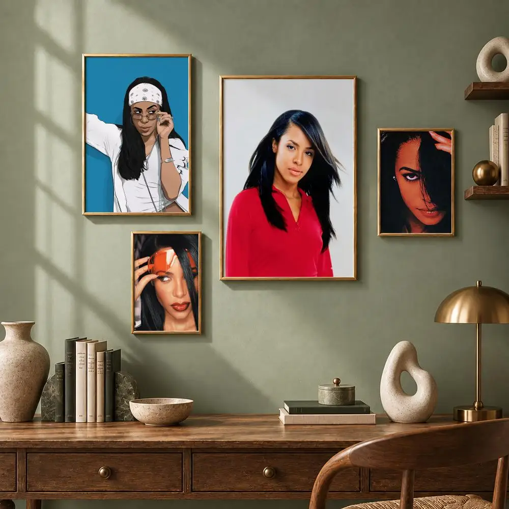 Iconic Singer A-AaliyahS Poster HD Self-Adhesive No Residue After Removal Ideal for All Kinds of Wall Decor