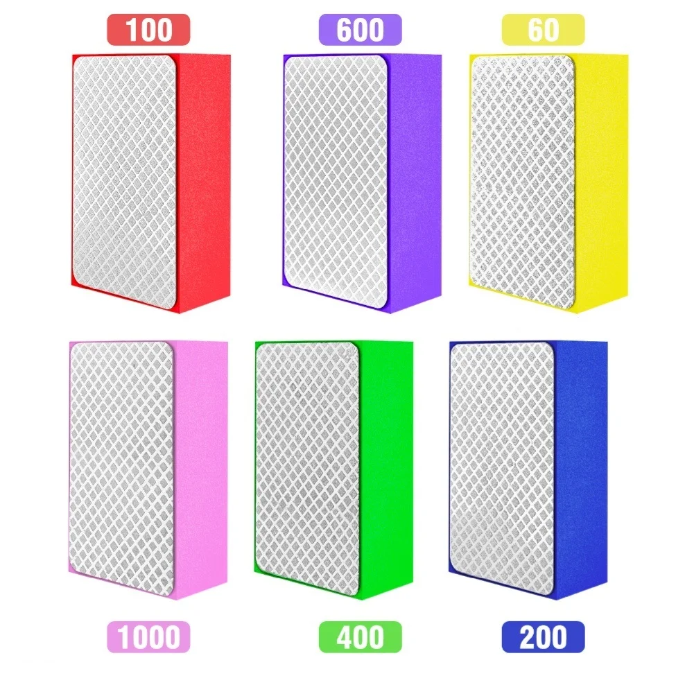 

4/6pcs Hand Polishing Block Multi-grit Grinding Pad Set For Glass Marble Granite Tiles Polishing Edge Grinding Removing Burrs
