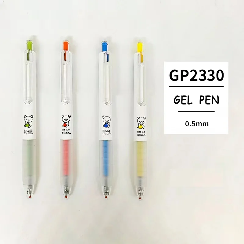 12Pcs AIHAO GP2330 Rilakkuma Gel Pens 0.5mm Fine Point Black Pens For Journaling Kawaii School Student Supplies Stationery