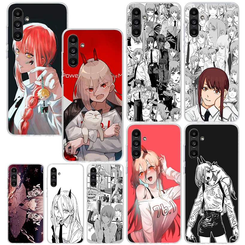 Power Makima Chainsaw Phone Case For Samsung Galaxy A15 A25 A35 A55 A14 A24 A34 A54 A13 A23 A33 A53 A12 A22 A32 A52 A05S A04S A0