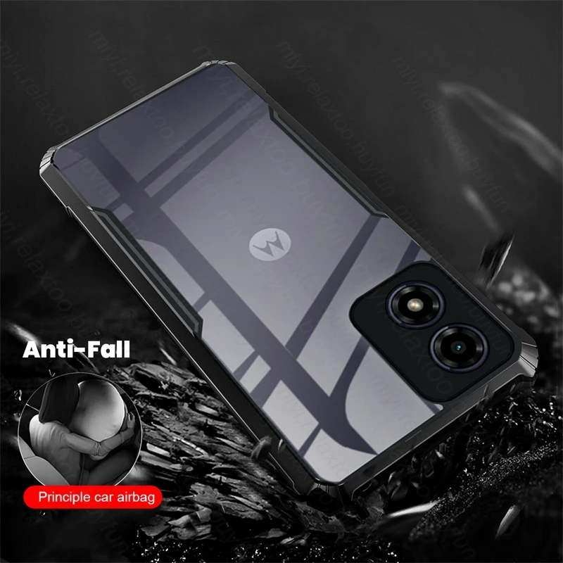 Clear Acrylic Back Cover For Motorola MotoG04 MotoG04s Moto Rola G04 G04s G 04 04s 4G Case TPU Soft Frame Armor Shockproof Coque