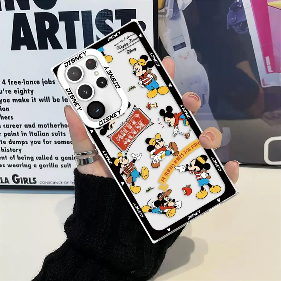 Disney Mickey Mouse Clear Soft Case for Samsung Galaxy S24 Ultra S20 FE S21 S22 S23 Ultra S10 Plus Note 20 Ultra 10 Plus S23 FE