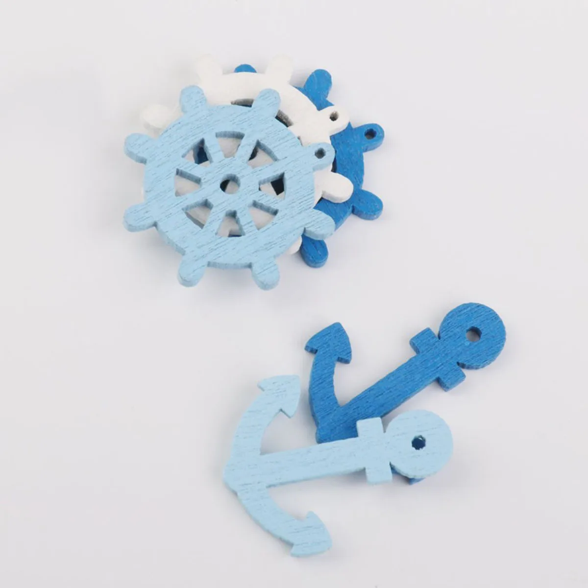 

100 pcs Wooden Boat Rudder Pendant 25X25Cm Precise Cutout Smooth Diy Craft Decor For Wedding Birthday Scrapbooking Home Garden