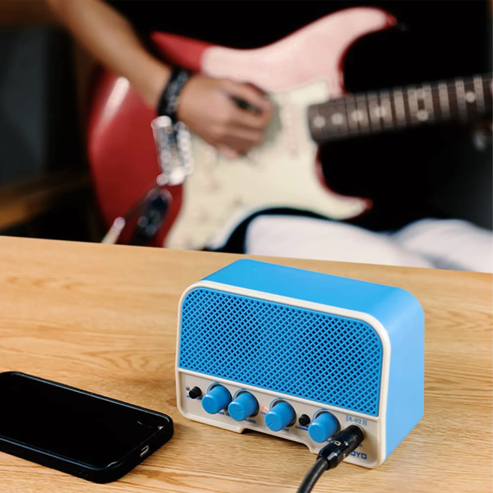 Joyo Mini Bluetooth Guitar Amp-5W Rechargeable Combo with Aux Input,Play-Along Backing Tracks,Two Tone Channels&Portable Design