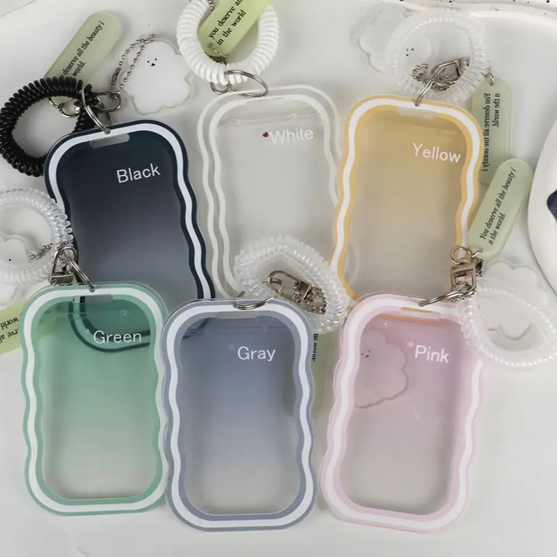 Portafoto INS Cloud Portacarte in acrilico trasparente con custodia per carte portachiavi Custodia per foto Carta per autobus Protezione per foto per studenti