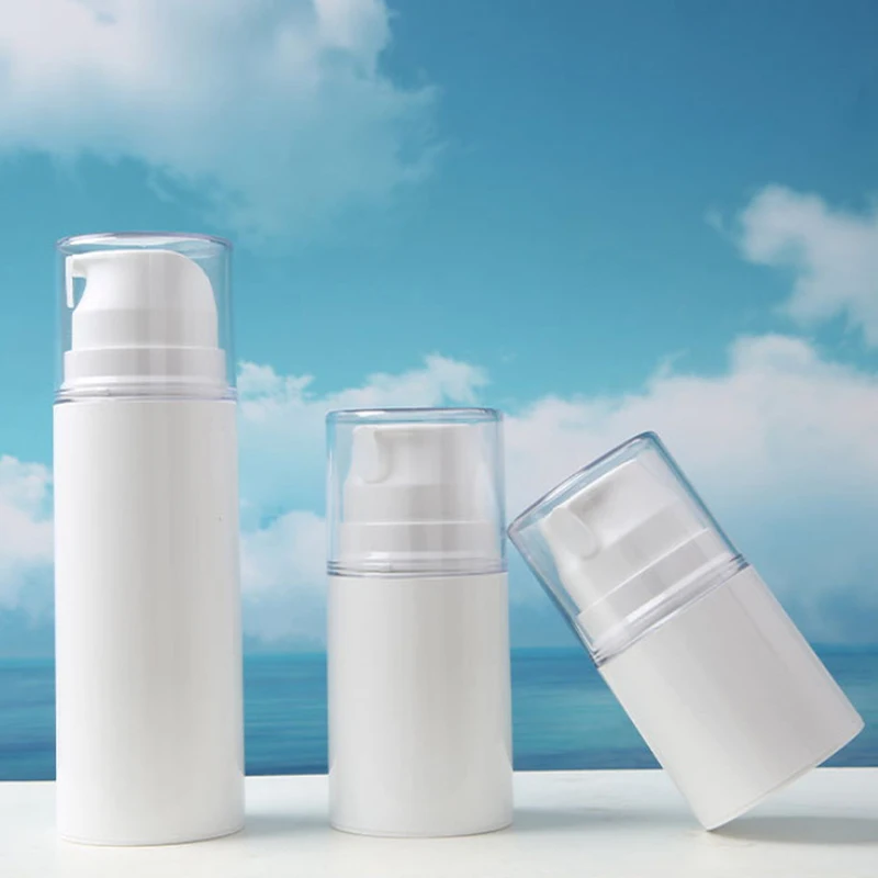 

1Pcs 30/50/100ml Portable Travel Empty Airless Pump Jar Cream Dispenser Refillable Leak Proof Cosmetic Bottle Storage Container