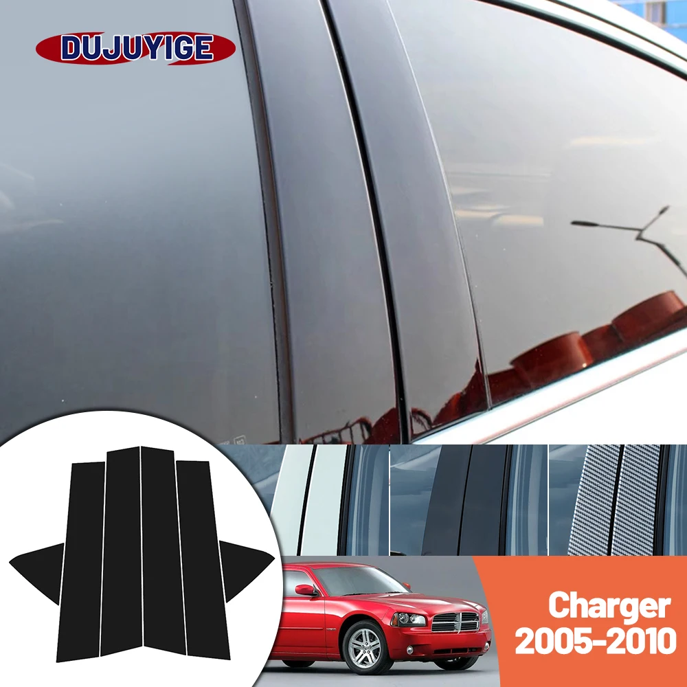 

Bright black carbon fiber door and window B C Pillar sticker suitable For Dodge Charger 2005-2010 2006 2007 2008 2009