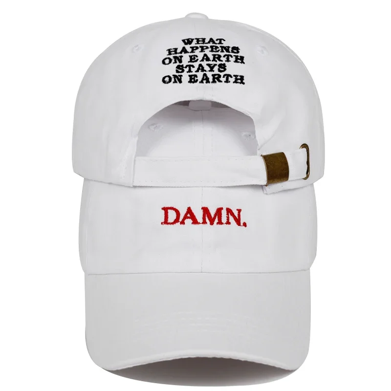 Unisex Spring summer DAMN Hats Embroidered Earth Dad Hat Hip Hop cap Kendrick lamar Rapper Snapback hats Baseball Cap wholesale